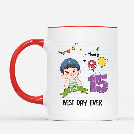 2597MUK2 best day ever  personalised birthday mug for kids