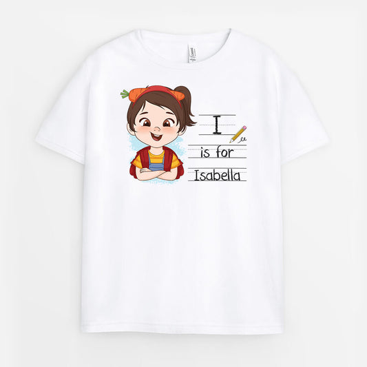 2603UK1 spelling alphabet  personalised t shirt for kids