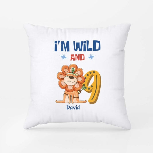 2614PUK2 im wild and 6  personalised pillow for kids