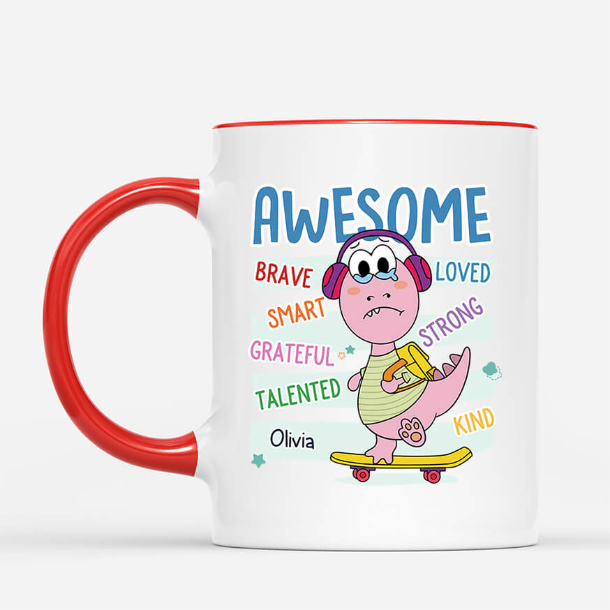 2616MUK2 an awesome kid with name  personalised mug for kids