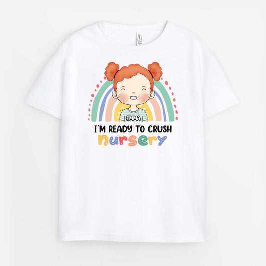 2623AUK1 im ready to crush nursery rainbow  personalise childrens t shirts design