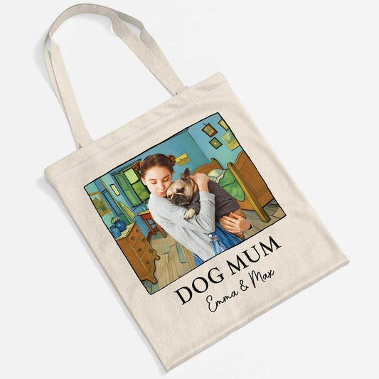 2628BUK2 dog mum with the starry night  tote bag personalised for dog lovers