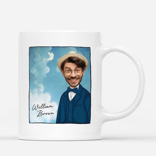 2629MUK1 a mans face  personalised mugs uk for art lovers