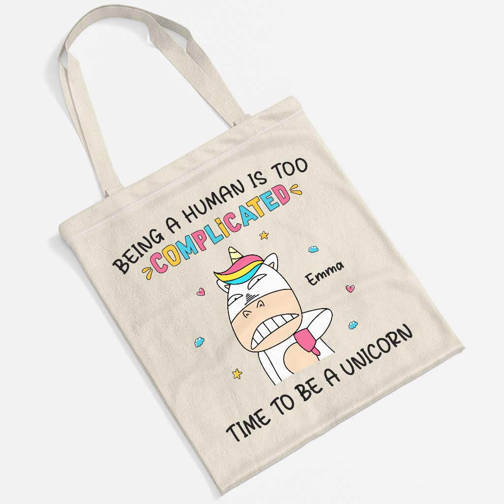 2637BUK2 time to be a unicorn  personalised tote bags uk for kids