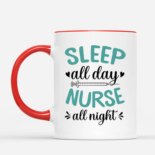 2640MUK2 sleep all day nurse all night  custom mug for her