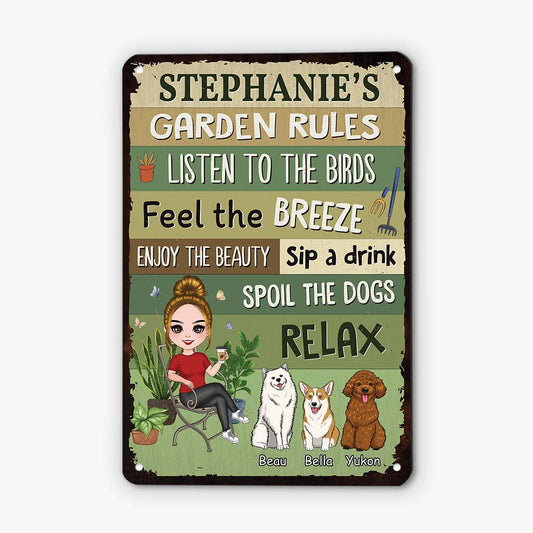 2643EUK1 females garden rules  custom metal sign printing for dog lovers_c2871ef8 55e8 4208 b7c3 6db146da251b