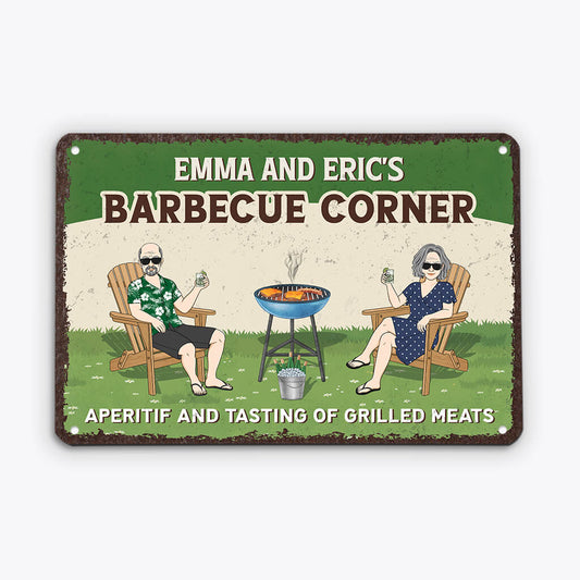 2649EUK1 barbecue corner  personalised aluminum metal signs for family