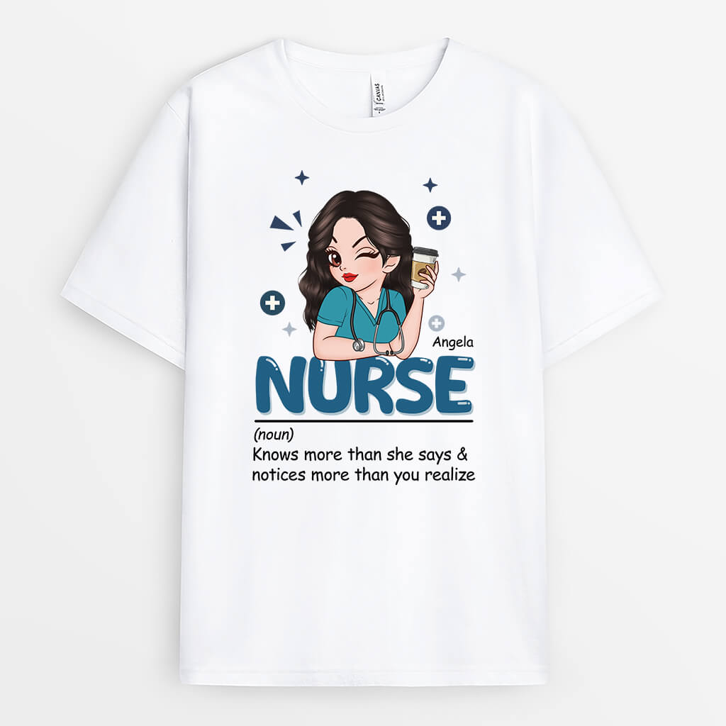 2656AUK1 nurse knows more than she says  customised t shirts for her