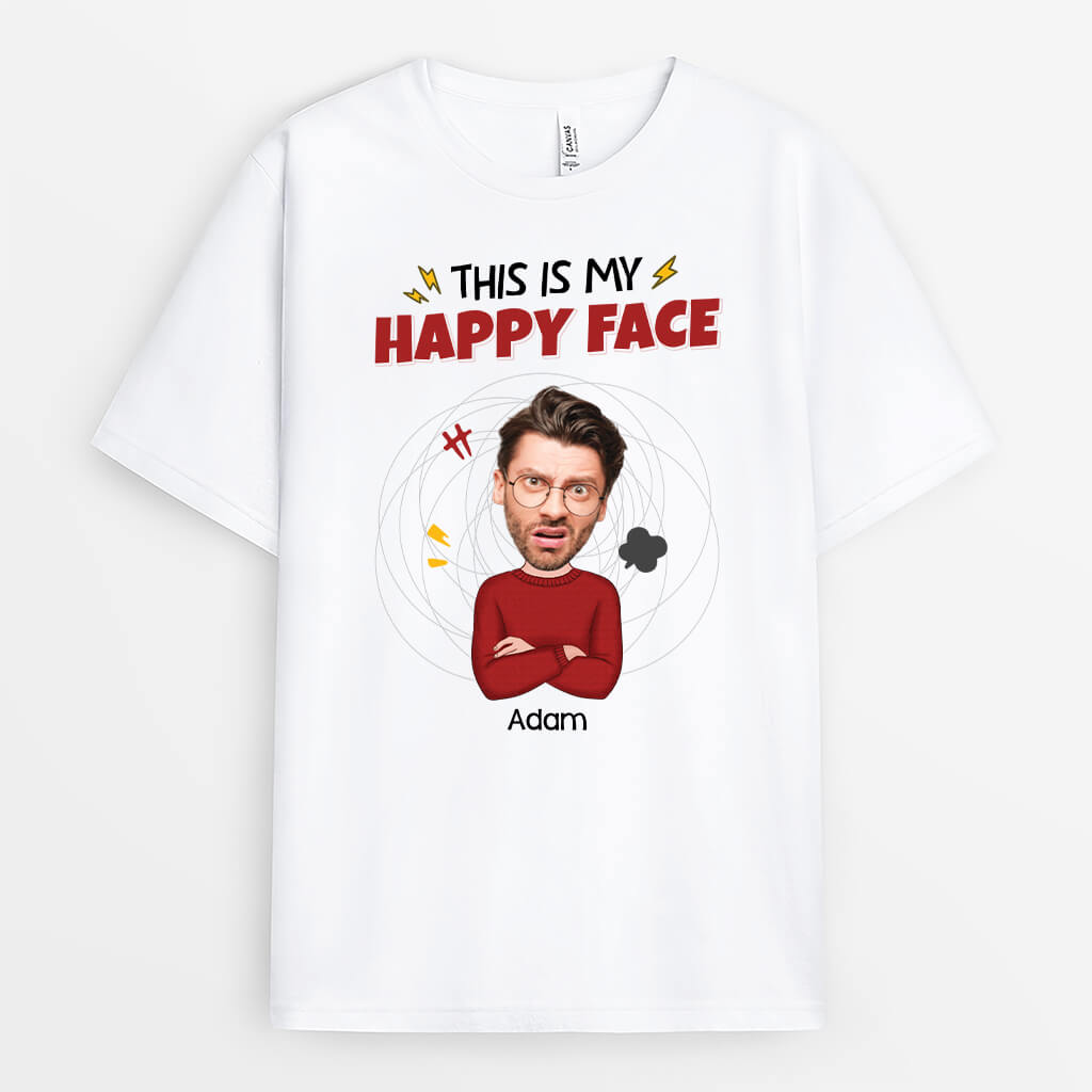 2661AUK1 this is my happy face  funny customised t shirt printing for men