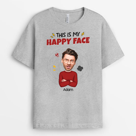 2661AUK2 this is my happy face  funny personalised printed t shirts for women