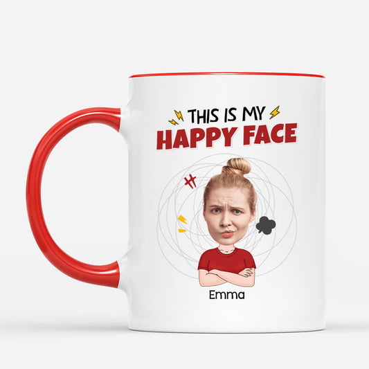 2661MUK2 this is my happy face  funny personalised mugs uk for men