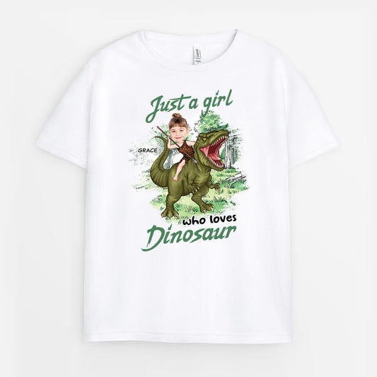 2663AUK1 just a boy who loves dinosaur  custom kids t shirt