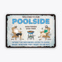 2678EUK2 welcome to our poolside  custom metal signs uk for couple