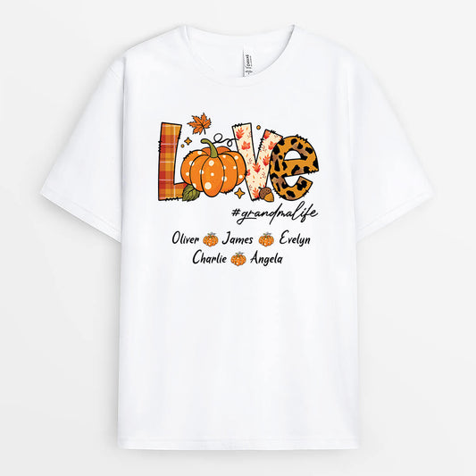 2692UK1 love grandma life t shirt  custom autumn themed gifts for her