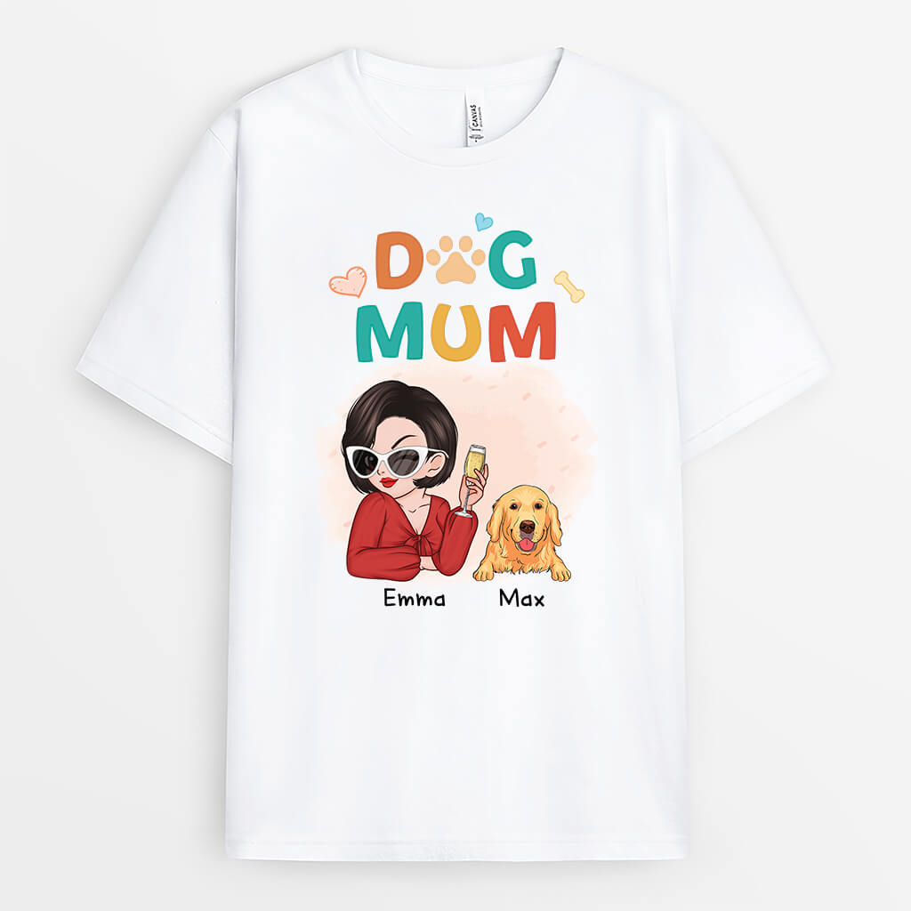 2696AUK1 cool dog mum  customised t shirt for dog lovers