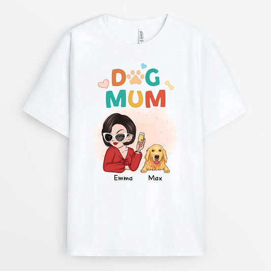 2696AUK1 cool dog mum  customised t shirt for dog lovers