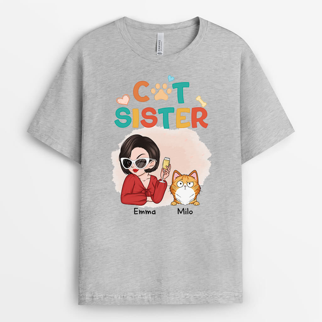 2696AUK2 cool cat mum  personalised t shirt for cat lovers