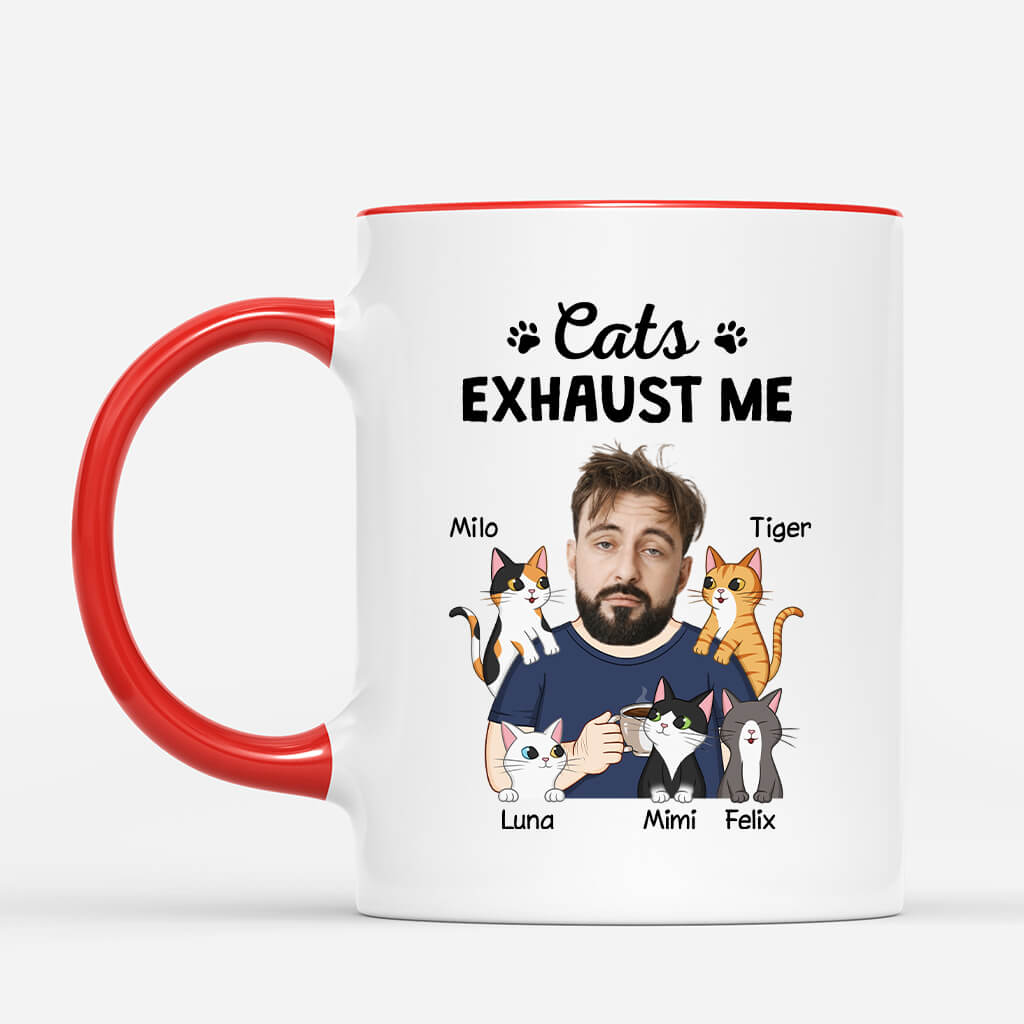 2706MUK2 cats exhaust me  funny personalised mugs for cat lovers