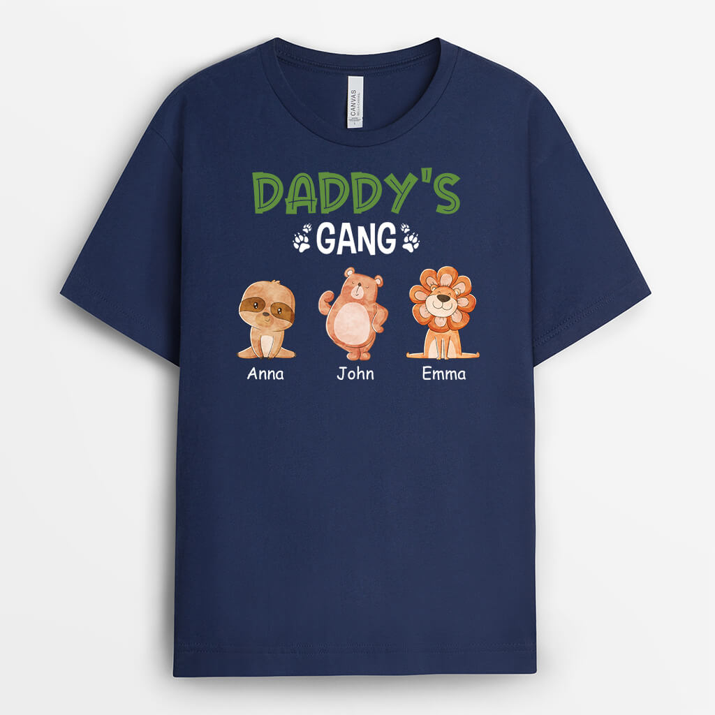 2716AUK2 daddys gang with animals  customised t shirts for him