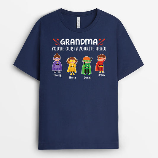 2718AUK2 mummy grandma youre our favourite hero  personalised t shirt for women