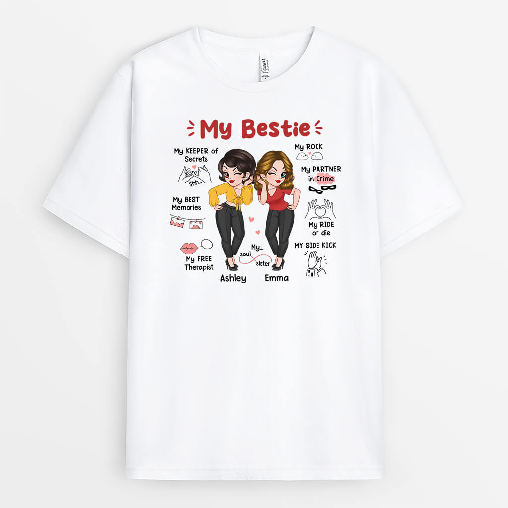 2722AUK1 my bestie my soul sister  custom tshirts for female friends