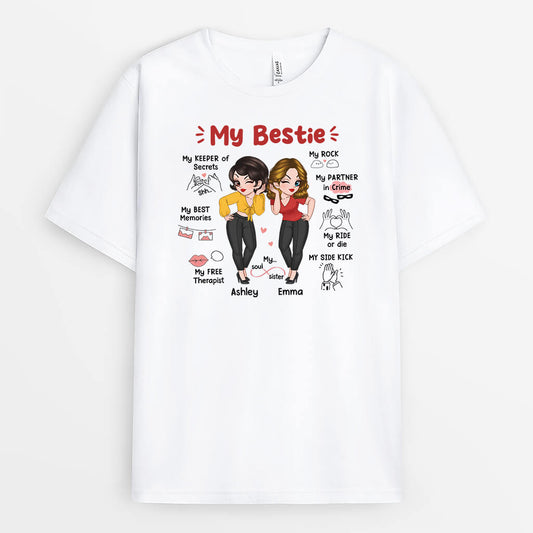 2722AUK1 my bestie my soul sister  custom tshirts for female friends