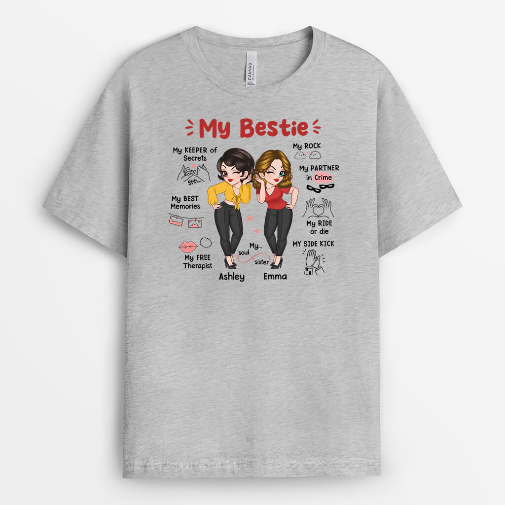 2722AUK2 my bestie my soul sister  custom tshirts for female friends