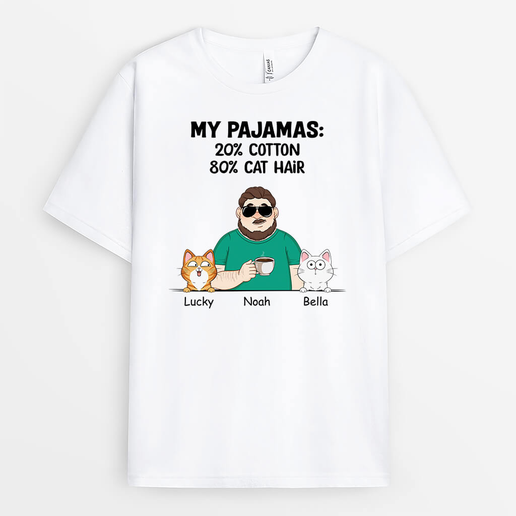 2735AUK1 my shirt 20_ cottton 80_ cat hair  personalised presents for cat lovers