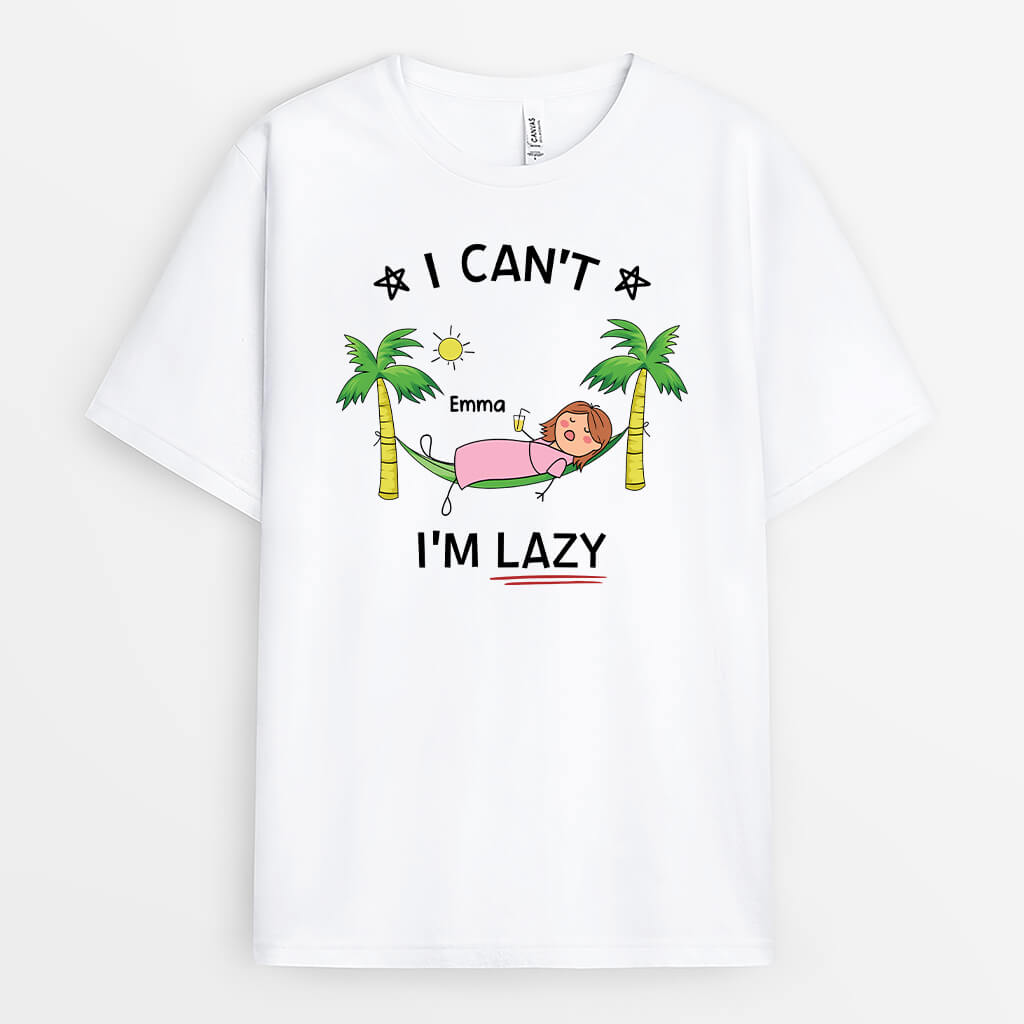 2737AUK1 i cant im lazy  custom t shirt uk for women