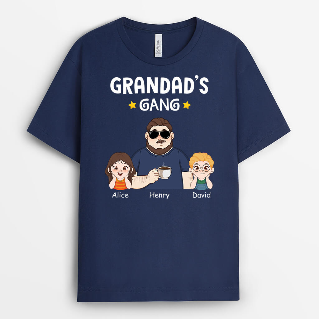 2741AUK2 daddys gang  t shirt with custom design for men