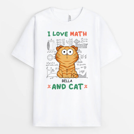 2746AUK1 love math and cats t shirt  custom cat themed gifts