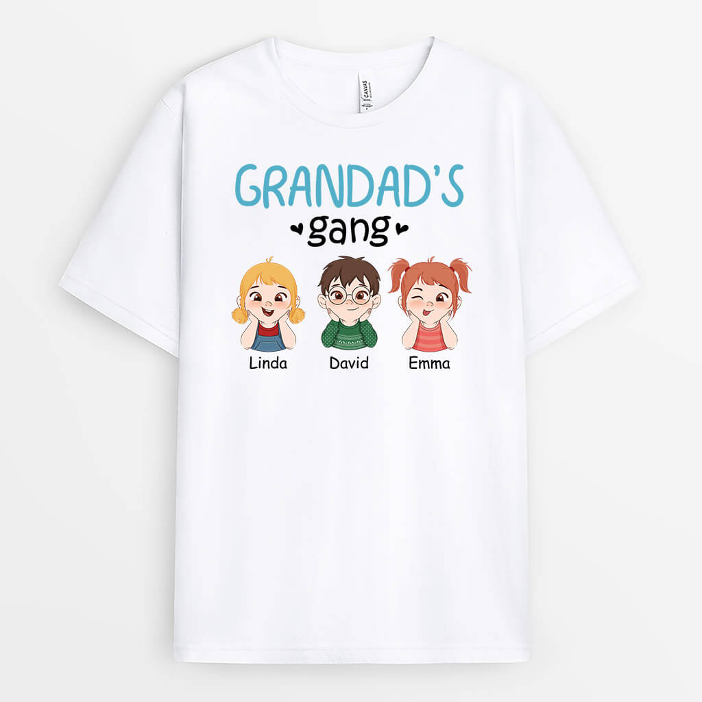 2747AUK1 grandpas gang t shirt  personalised gifts for grandad