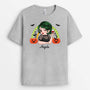 2767AUK2 a woman with halloween rainbow t shirt  personalised halloween gifts for her