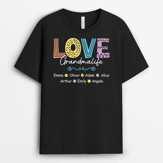 2770AUK1 love grandma life  custom made t shirts for women