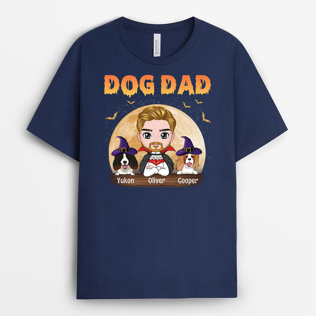 2777AUK2 halloween dog dad t shirt  personalised dog inspired gifts