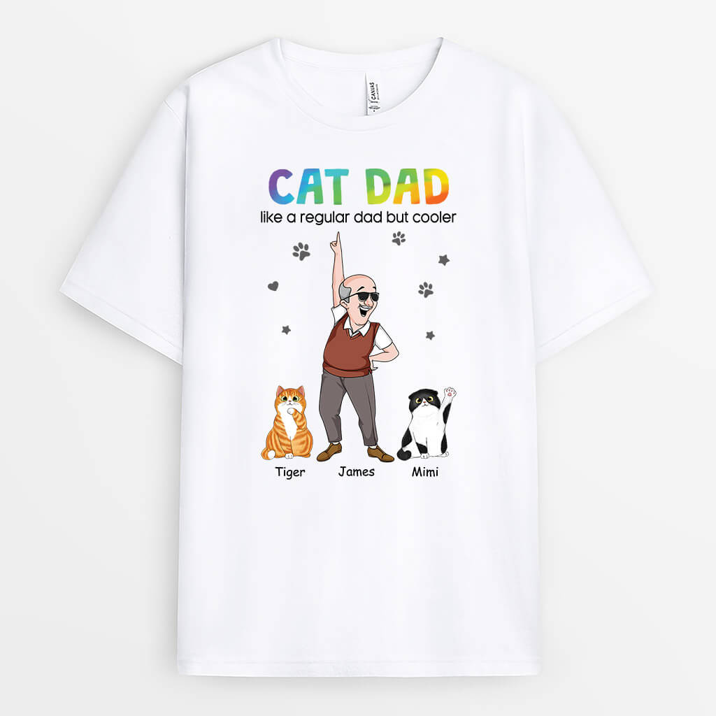 2778AUK1 like a regular dad but cooler  personalised t shirts for cat dad