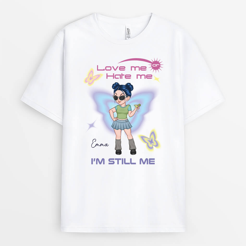 2791AUK1 love me or hate me t shirt  personalised gifts for her