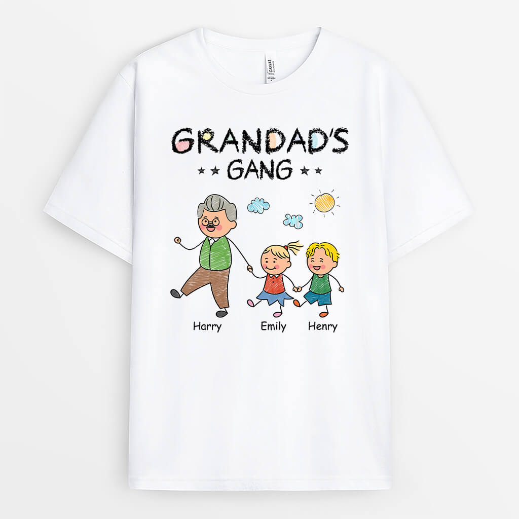 2793AUK1 grandads gang t shirt  custom gifts for grandpa