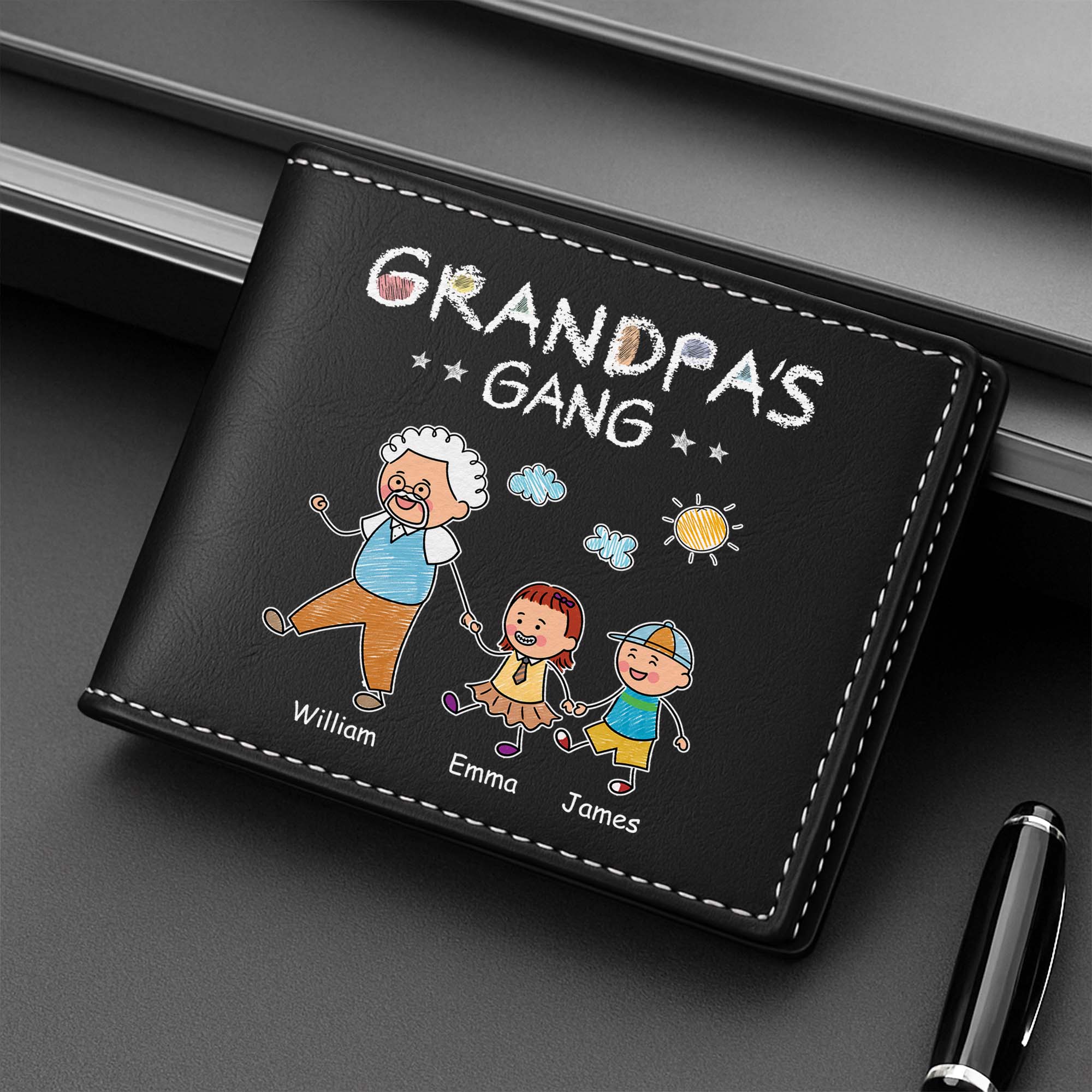 2793JUS2 personalized fathers day wallet cute gifts for dad from kids 2793J