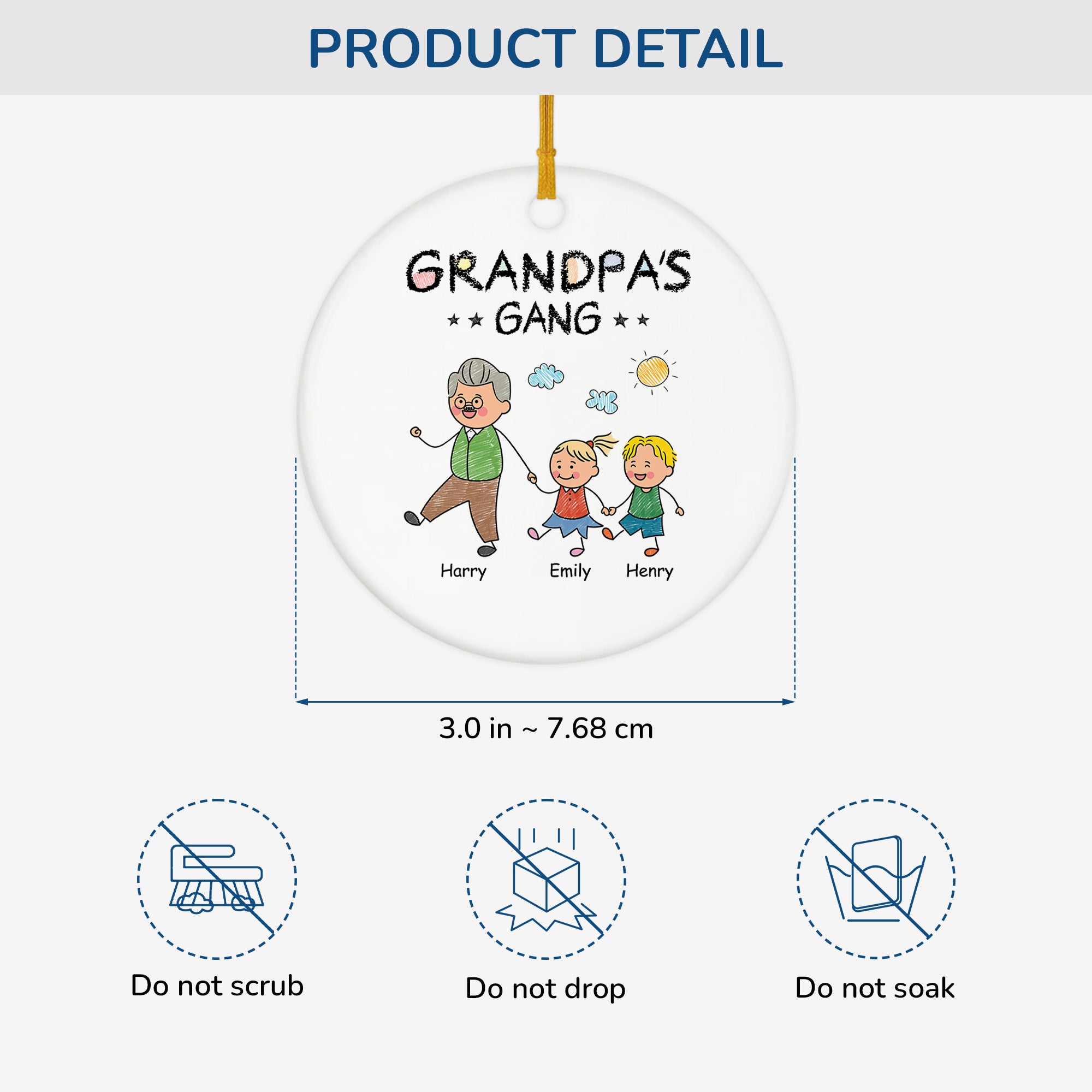 2793OUS3 personalized gifts for grandpa ceramic christmas ornaments 2793O3L8B