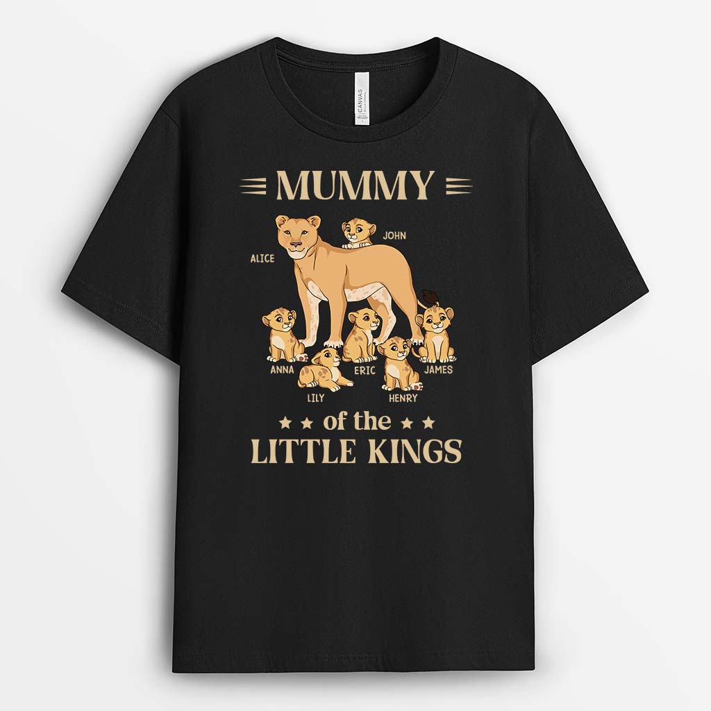 2798AUK1 mommy of the little kings  personalised t shirt design for mum