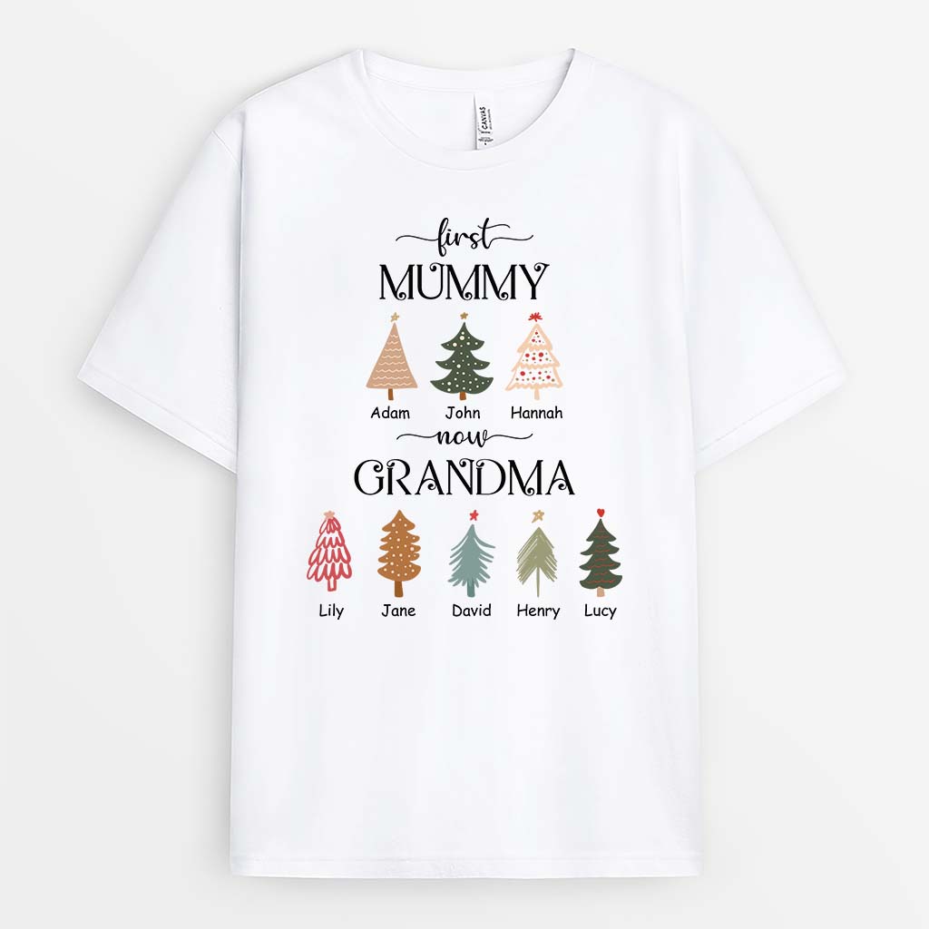 2818AUK1 first mummy now grandma  custom shirt printing for grandma