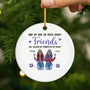 2822OUS2 personalised sisters connected by heart christmas ceramic ornament 2822O8Z5E