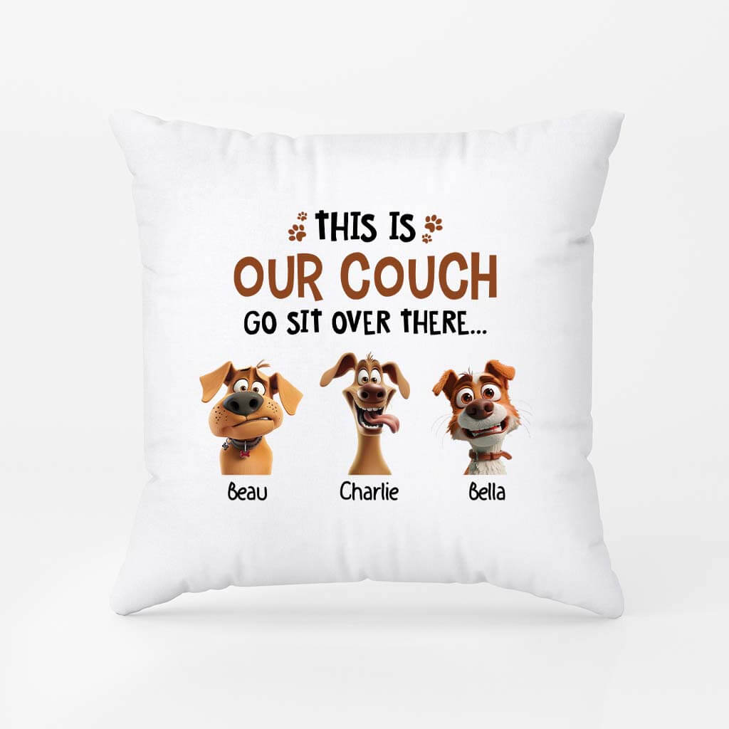 2838PUK1 this is our couch funny pillow  personalised gifts for dog lovers uk