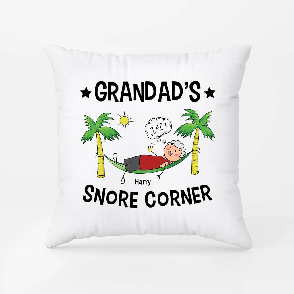 2844PUK1 daddys snore corner pillow  funny personalised gifts for dad