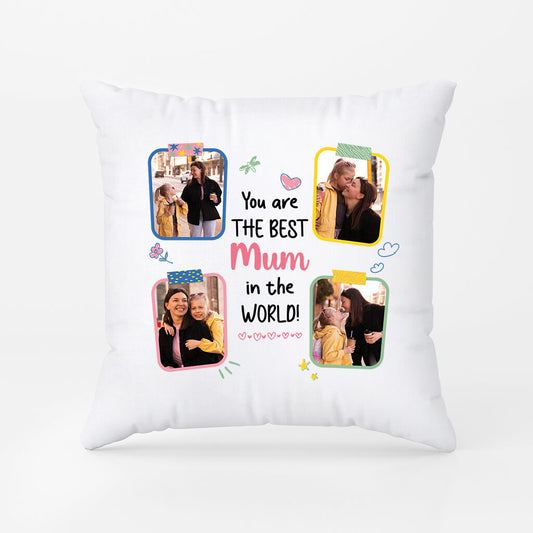 2845PUK2 you are the best mum in the world with picture pillow  personalised presents for mum