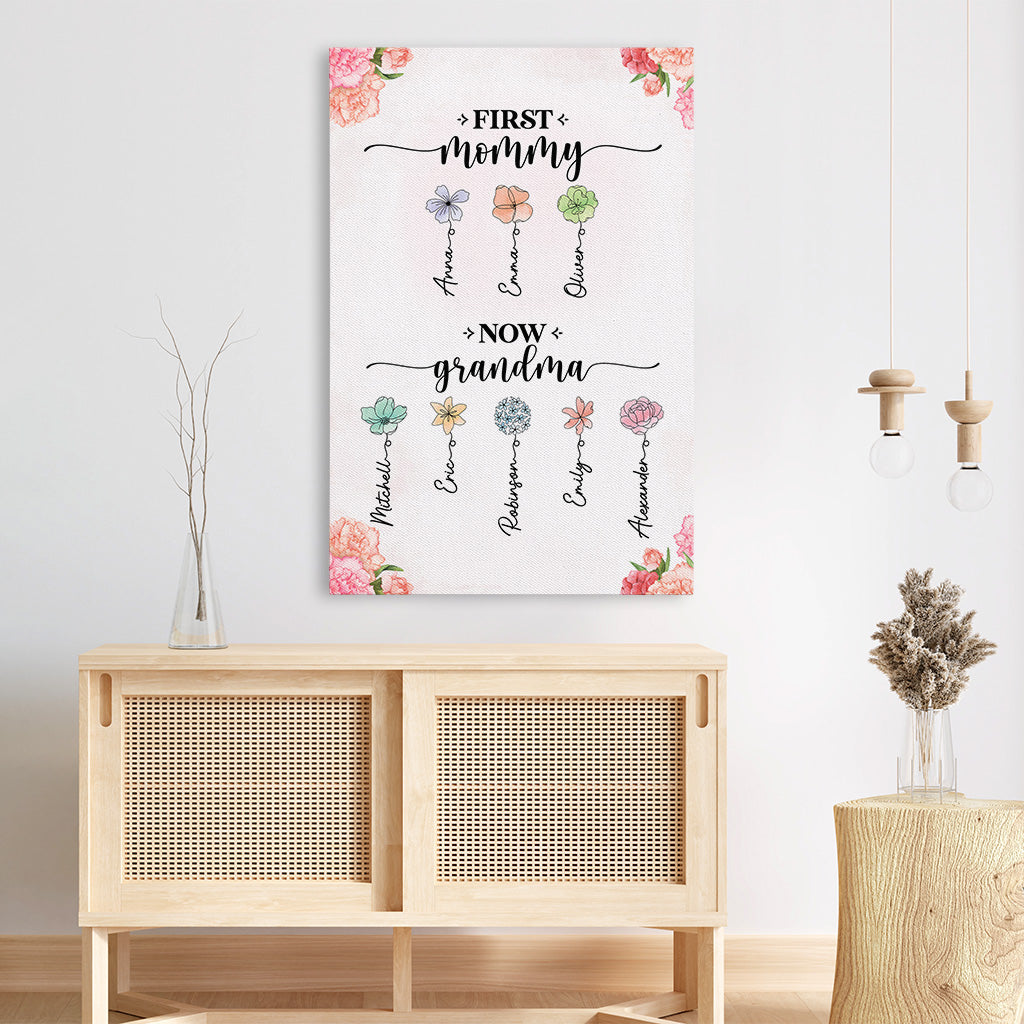 2851CUS3 personalized grandma gifts first mommy now grandma canvas 2851C5I5A