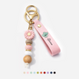 2851MUS1 uv printed daisy beaded keychain with name  flower custom gifts for her 2851mj8f5a