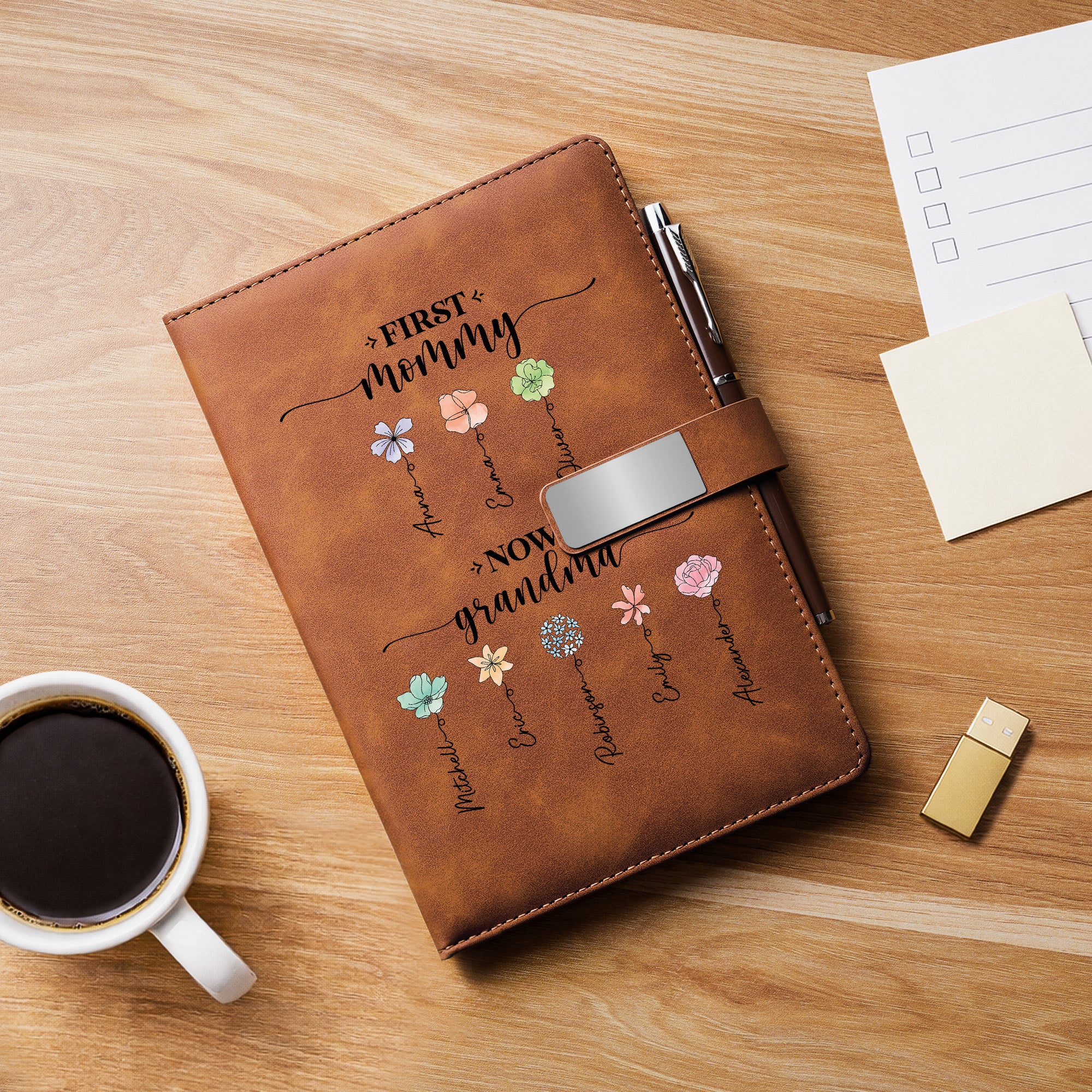 2851MUS2 first mom now grandma uv printed notebook set custom grandma gifts 2851mo6q5a