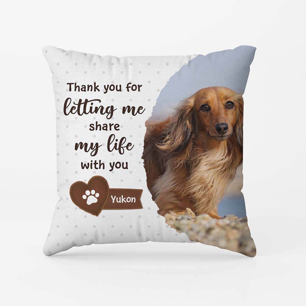 2856PUK2 thank you for letting me share pillow  custom presents for dog fan